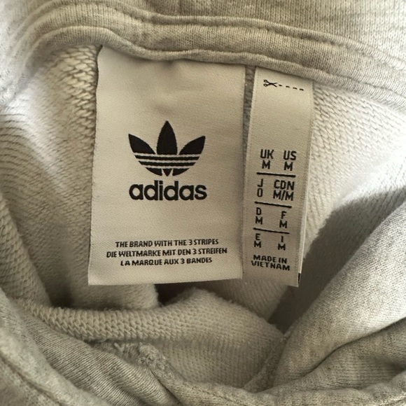 Adidas Gray and Red Sweater with Sporty Diagonal Stripes - Picture 3 of 6